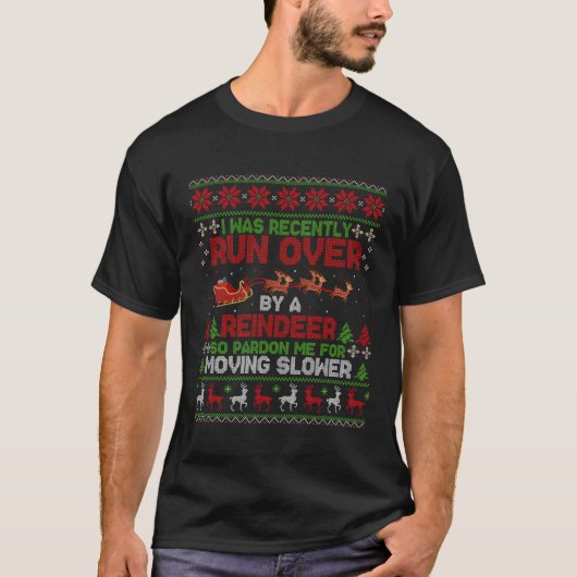 T-shirt Courez Par Un Rinder Noël Alors Pardonnez-Moi Cade (Devant)
