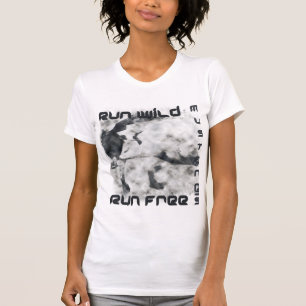 T-shirt Courez sauvage, mustangs, courez le tee - shirt