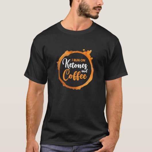 T-shirt Courez Sur Ketones Et Café | Carbe basse | Kétose (Devant)