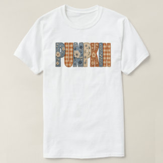 T-shirt Courge Broderie Florale Gingham Esthétique d'Autom