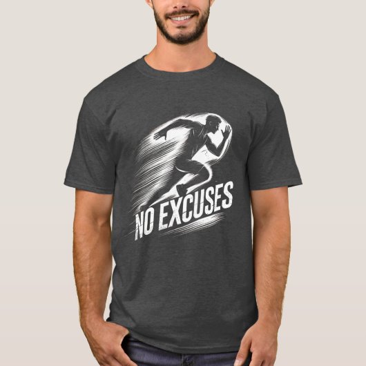 T-shirt « Courir avec détermination - Pas d'excuse (Devant)