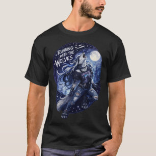 T-shirt Courir avec les loups