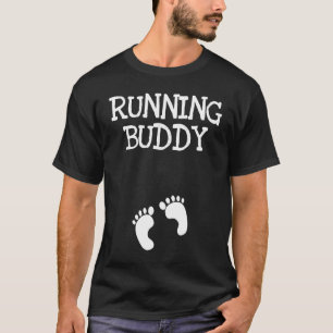 T-shirt Courir Buddy Cute Faire-part Grossesse Blanc T