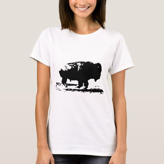 T-shirt Courir Buffalo Bison Pop Art (Devant)