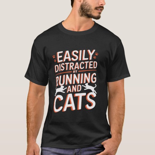 T-shirt Courir Chats Lover Humour Conception drôle Runner (Devant)