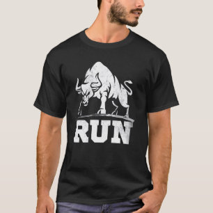 T-shirt Courir Des Bulles De Rage Taureau Courir Des Bullf