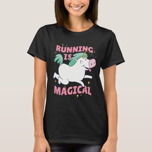 T-shirt Courir est une licorne magique (Devant)