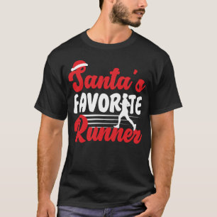 T-shirt Courir Jogging Père Noël Favori Runner Noël