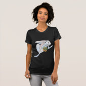 T-shirt Courir lapin de Pâques et panier d'oeufs (Devant entier)
