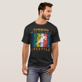 T-shirt Courir son un tee drôle de mode de vie (Devant entier)