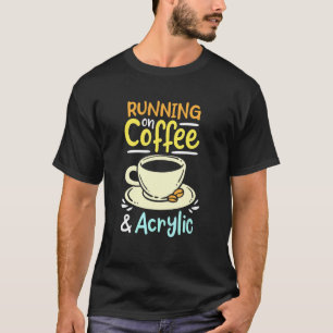 T-shirt Courir Sur Café Et Acrylique