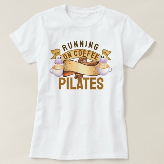 T-shirt Courir Sur Pilates De Café (Design devant)