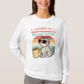 T-shirt Courir sur Vibes et Caféine - Cool Cat Retro (Devant)