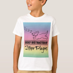 T-shirt Courir un chien facilement distrait par les joueur