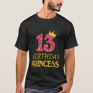 T-shirt Couronne 13 Anniversaire Princesse Chemise fille 1