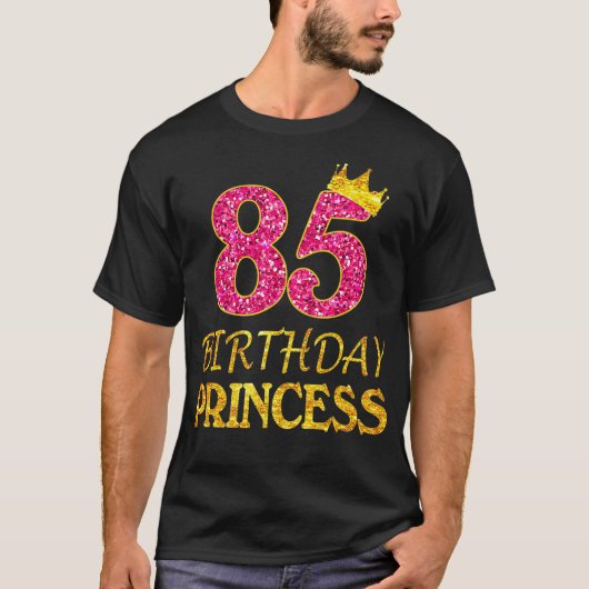 T-shirt Couronne 85e anniversaire Princesse Fille 85 ans (Devant)