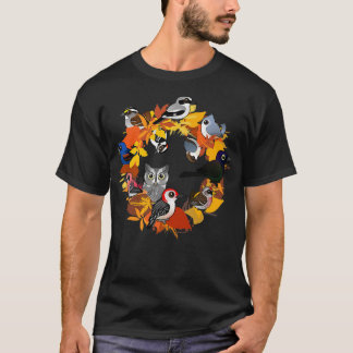 T-shirt Couronne d'automne d'oiseaux d'Amérique du Nord