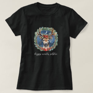 T-shirt Couronne de cerf pour les fêtes du solstice d'hive