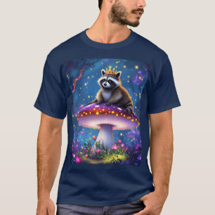 T-shirt Couronne de champignon de raton laveur mignon de f