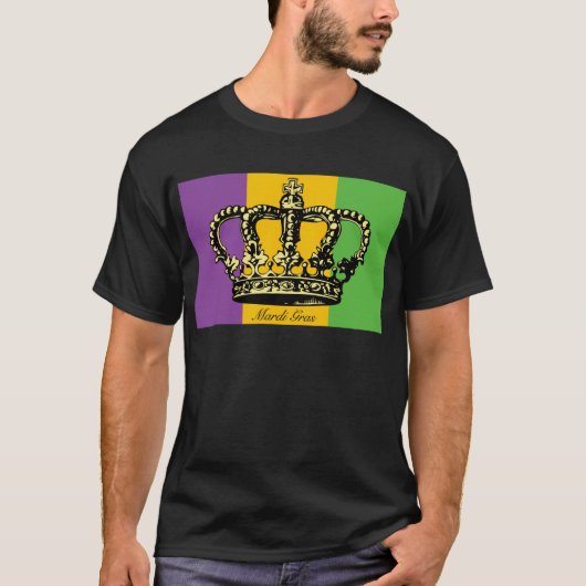 T-shirt Couronne de drapeau de mardi gras (Devant)