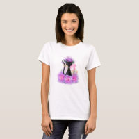 Couronne de fleur de chat noir assise en roses ros