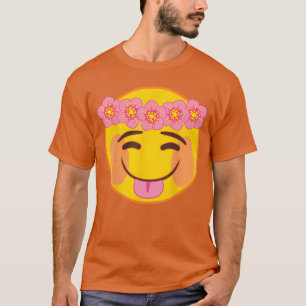 T-shirt Couronne de fleurs officielle Emoji langue jaune s