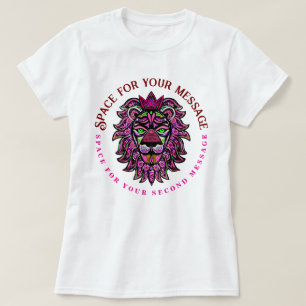 T-shirt Couronne de lion colorée néon Art texte personnali