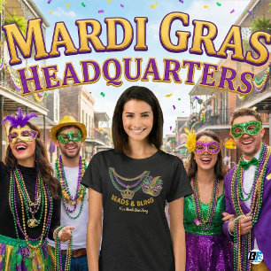 T-shirt Couronne de masque de carnaval Perles & Bling Mard
