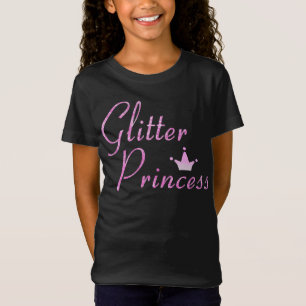 T-Shirt Couronne de princesse en paillettes roses scintill