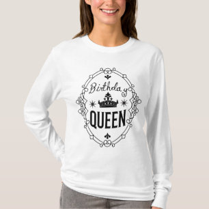 T-shirt Couronne de Reine d'Anniversaire Élégante Typograp