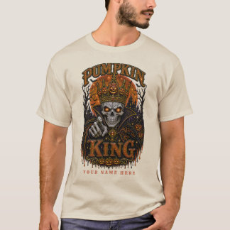T-shirt Couronne de squelette de roi citrouille Halloween