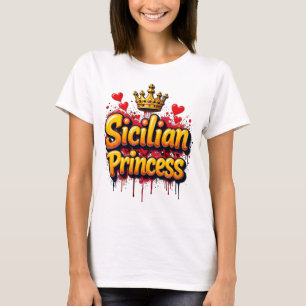T-shirt Couronne de style graffiti princesse sicilienne