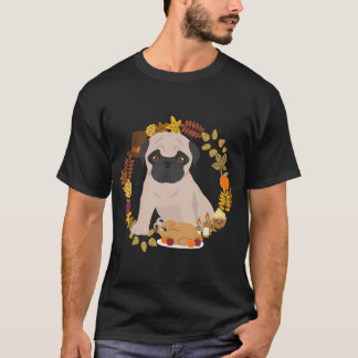 T-shirt Couronne de Thanksgiving Pug - Joyeux Thanksgiving
