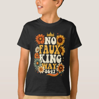 T-shirt Couronne de tournesol rétro drôle sans faux roi