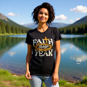 T-shirt Couronne d'épines noire Foi sur la peur