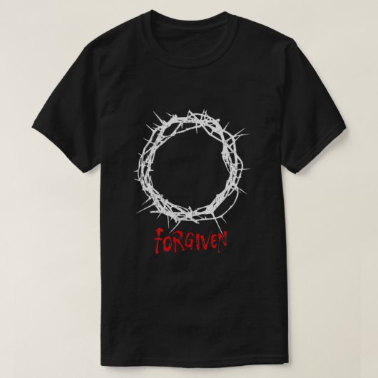T-shirt Couronne d'épines pardonnée Jésus (Design devant)