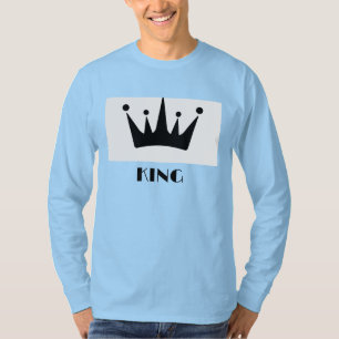 T-shirt Couronne d'image de texte personnalisé roi bleu cl