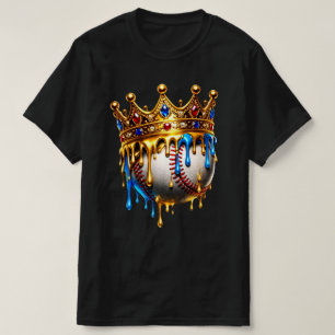 T-shirt Couronne d'Or Drip Roi du Baseball