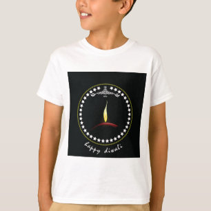 T-shirt Couronne étoilée élégante de la flamme Diwali heur
