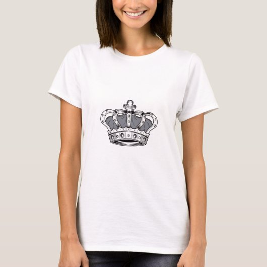 T-shirt Couronne - Gris (Devant)