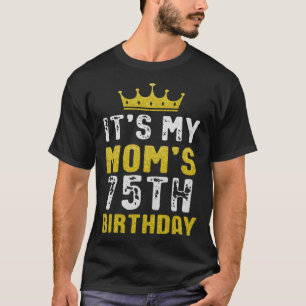 T-shirt Couronne Jaune 75e Anniversaire Pour Maman De Fils