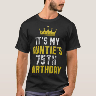 T-shirt Couronne Jaune 75ème Anniversaire Pour Tante De Ni