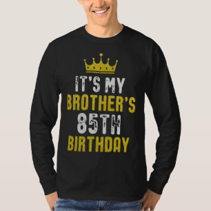 T-shirt Couronne jaune 85e anniversaire pour frère de sœur