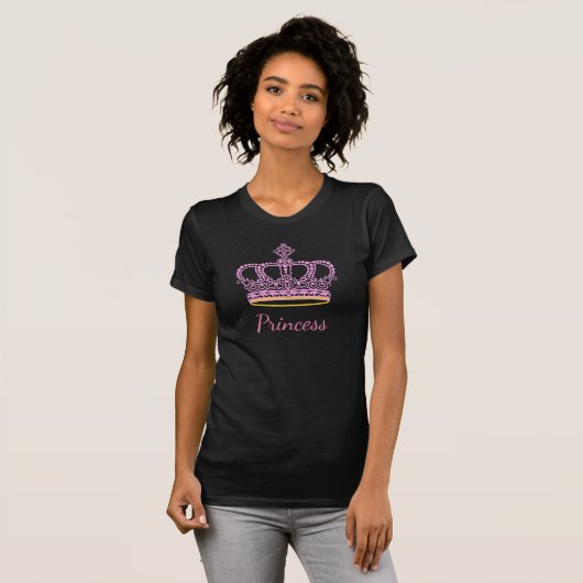 T-shirt Couronne princesse rose (Devant entier)