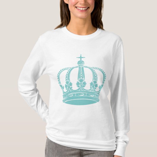 T-shirt Couronne royale 02 - Bleu clair vert (Devant)