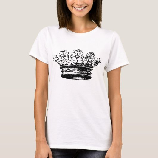 T-shirt Couronne vintage - Noir (Devant)