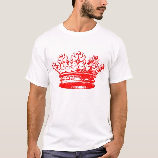 T-shirt Couronne vintage - Rouge (Devant)