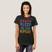 T-shirt Courrier Commis Travail Hobby Manger Sleep Répéter (Devant entier)