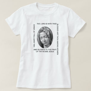 T-SHIRT COURRIR MARY PLEINE DE GRÂCE LE SEIGNEUR EST AVEC 