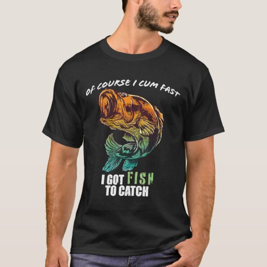 T-shirt Cours I Com Rapide J'Ai Du Poisson À Capturer (Devant)
